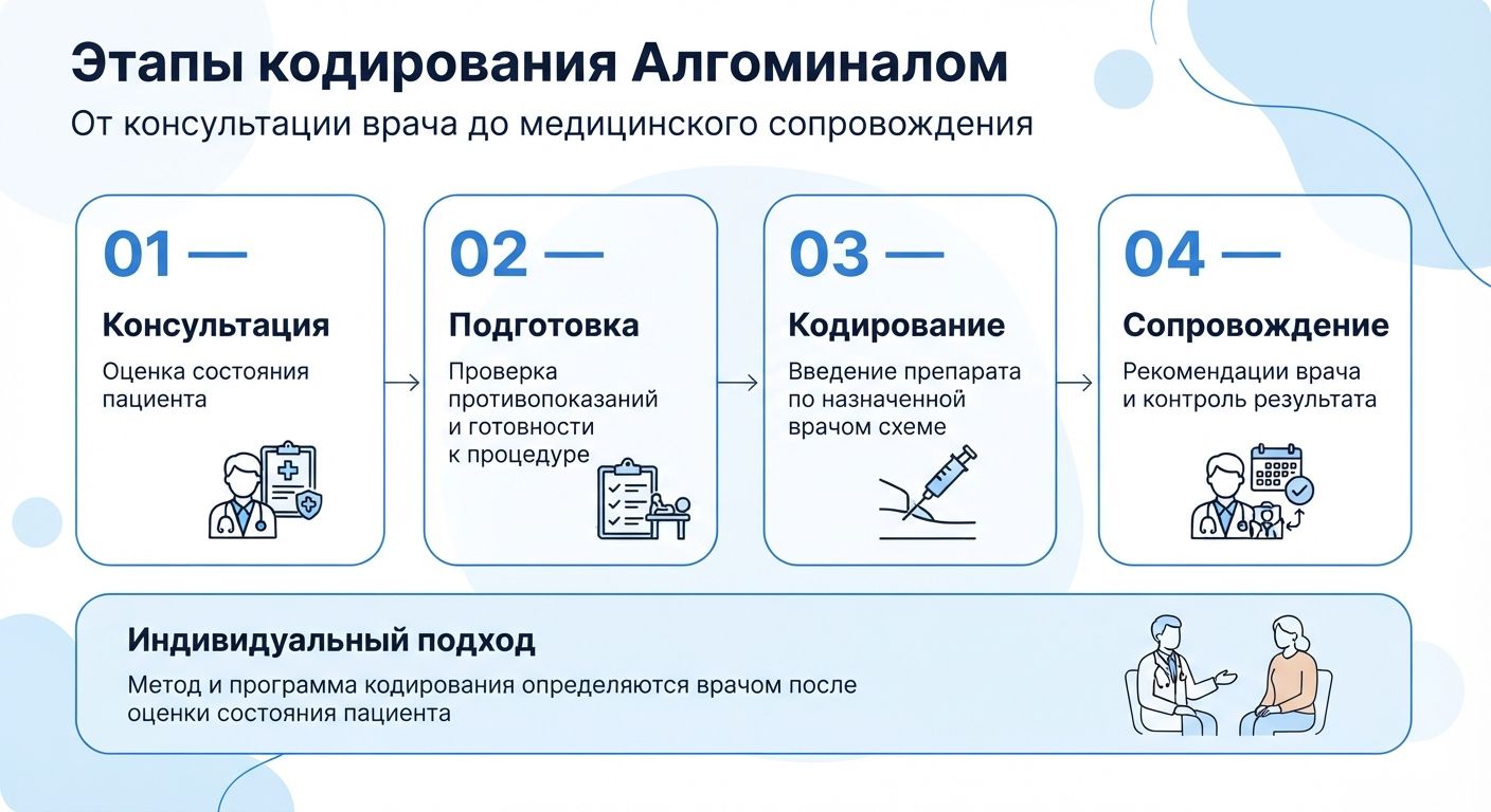 Кодирование препаратом «Алгоминал» в Кувандыке инфографика